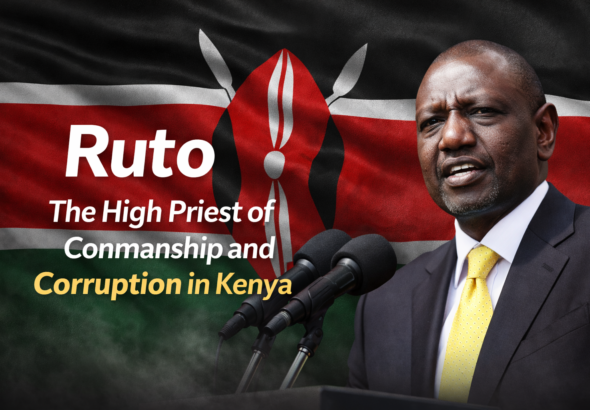 RutoHighPriestofConmanshipCorruptionInKenyaImagebanner for WordPress Post April 14.2026