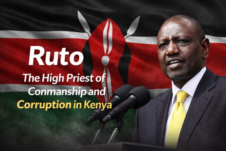 RutoHighPriestofConmanshipCorruptionInKenyaImagebanner for WordPress Post April 14.2026